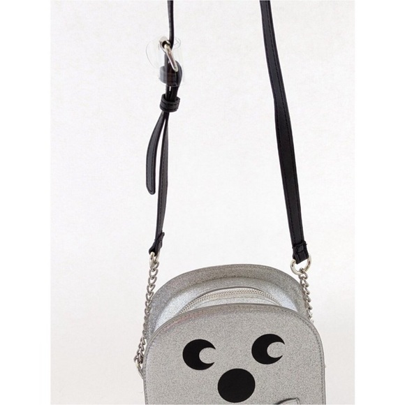 Sparkly Silver Ghost Crossbody Bag Halloween - Picture 10 of 16